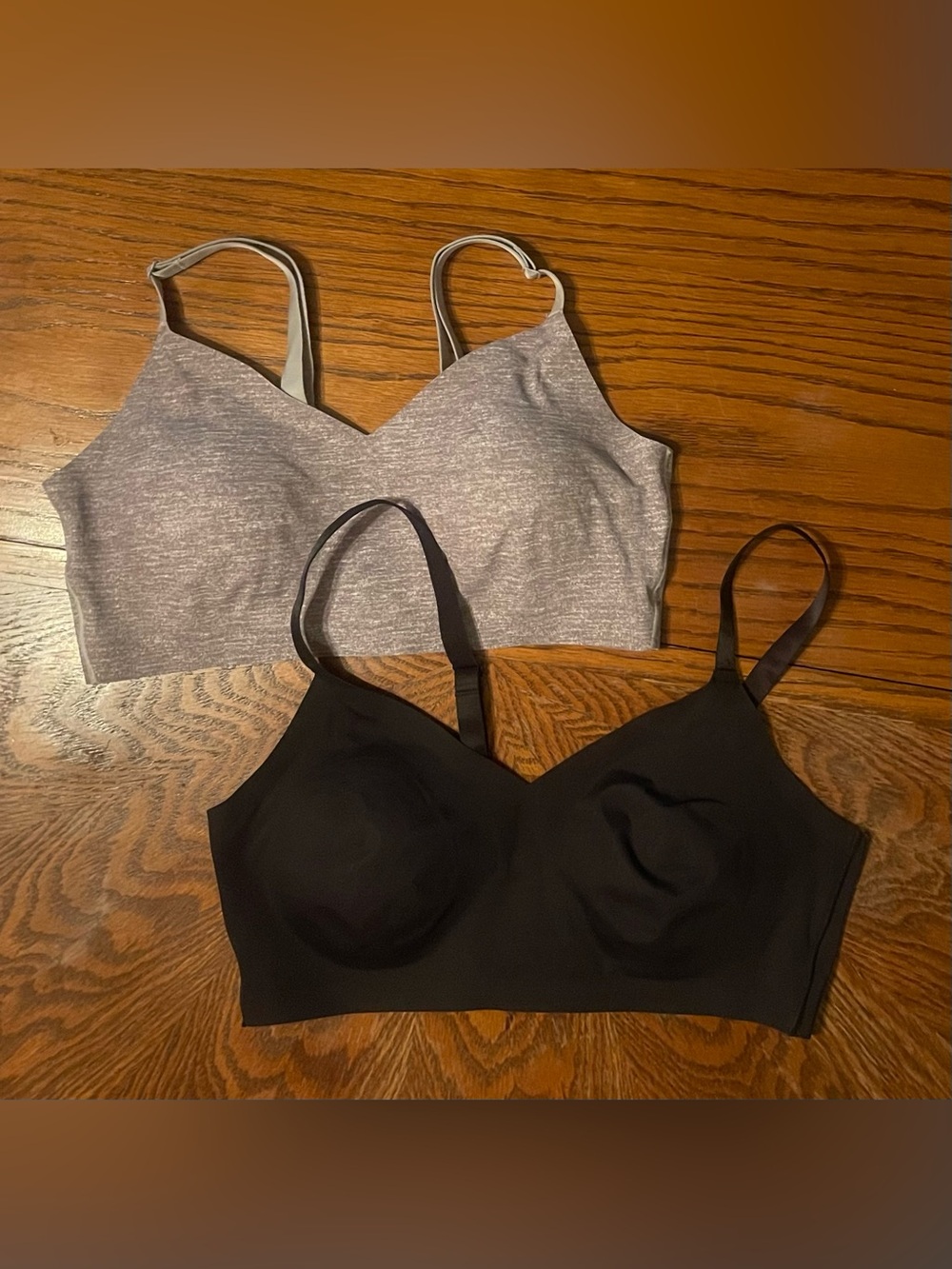 Girls No Boundaries 2-Pack Wireless Bralettes - Black and Heather Gray Size XL